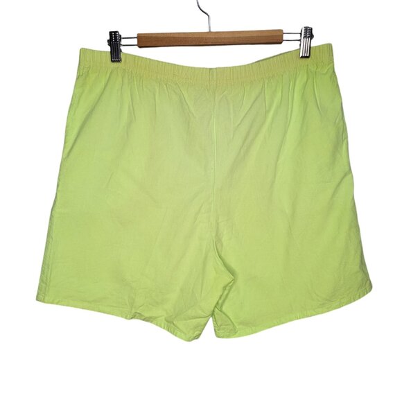 Vintage 90s Panama Jack Lime Neon Brat Green Pull On Shorts Medium - Picture 2 of 6